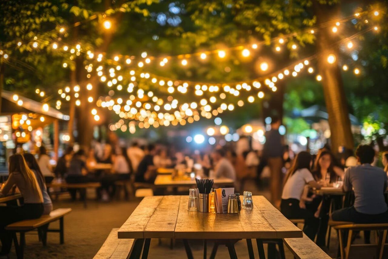 Taufe Feier Biergarten