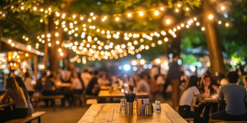 Taufe Feier Biergarten