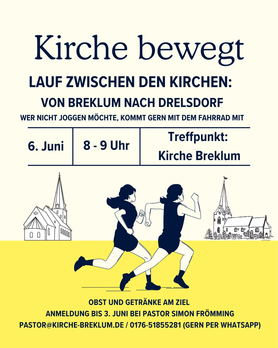 Kirche bewegt. Lauf zwischen den Kirchen: Von Breklum nach Drelsdorf