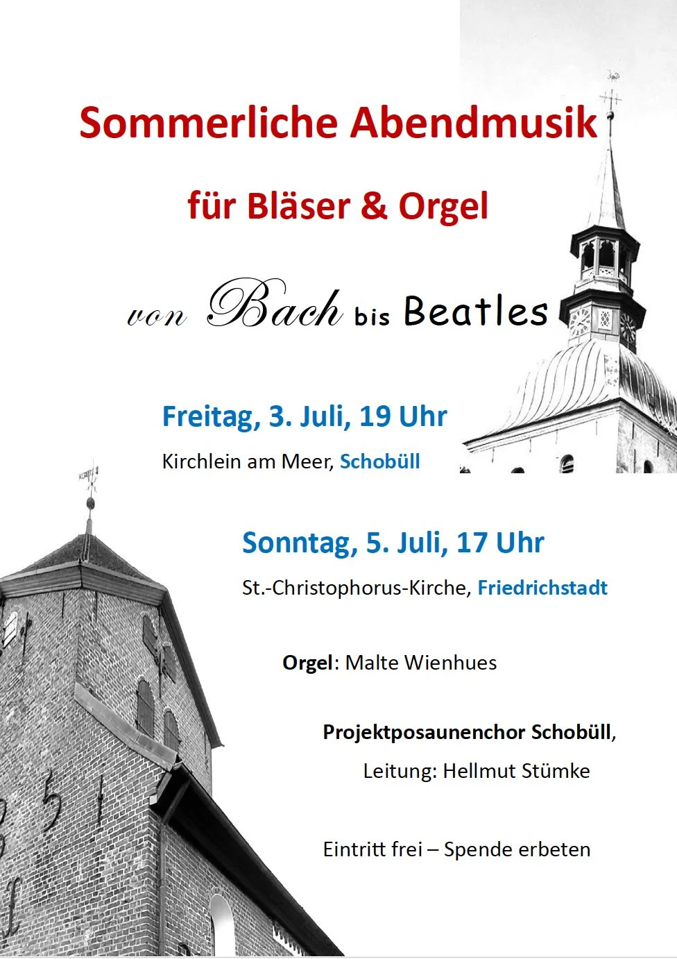 Sommerliche Abendmusik Posaunenchor Schobüll