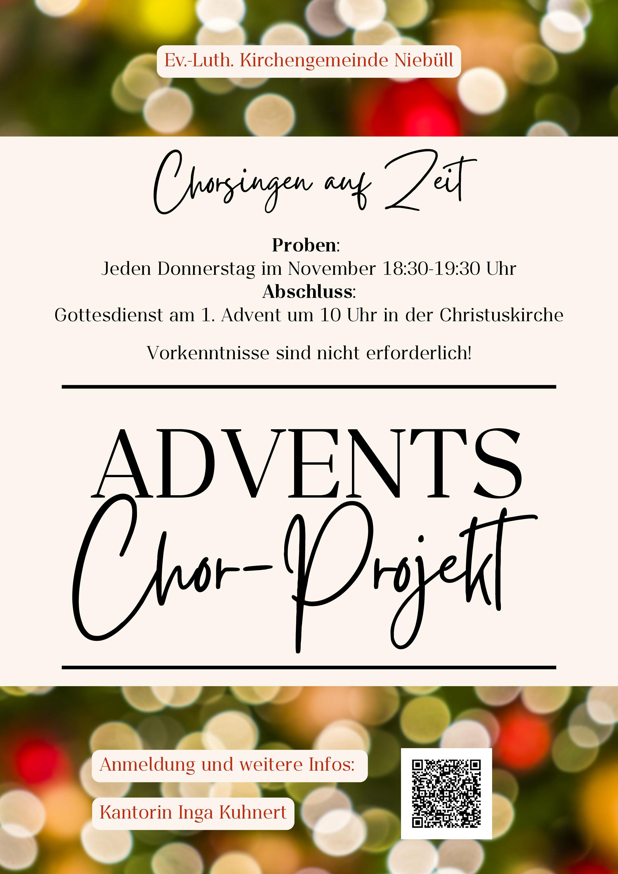 Advents-Chorprojekt in Niebüll: Gemeinsam singen im Advent