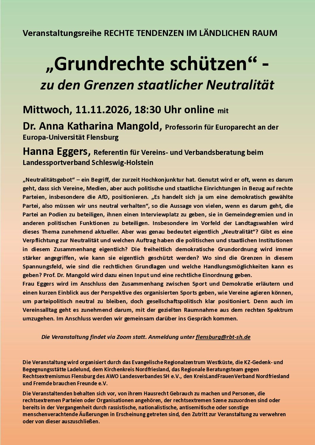 „Grundrechte schützen“ - zu den Grenzen staatlicher Neutralität