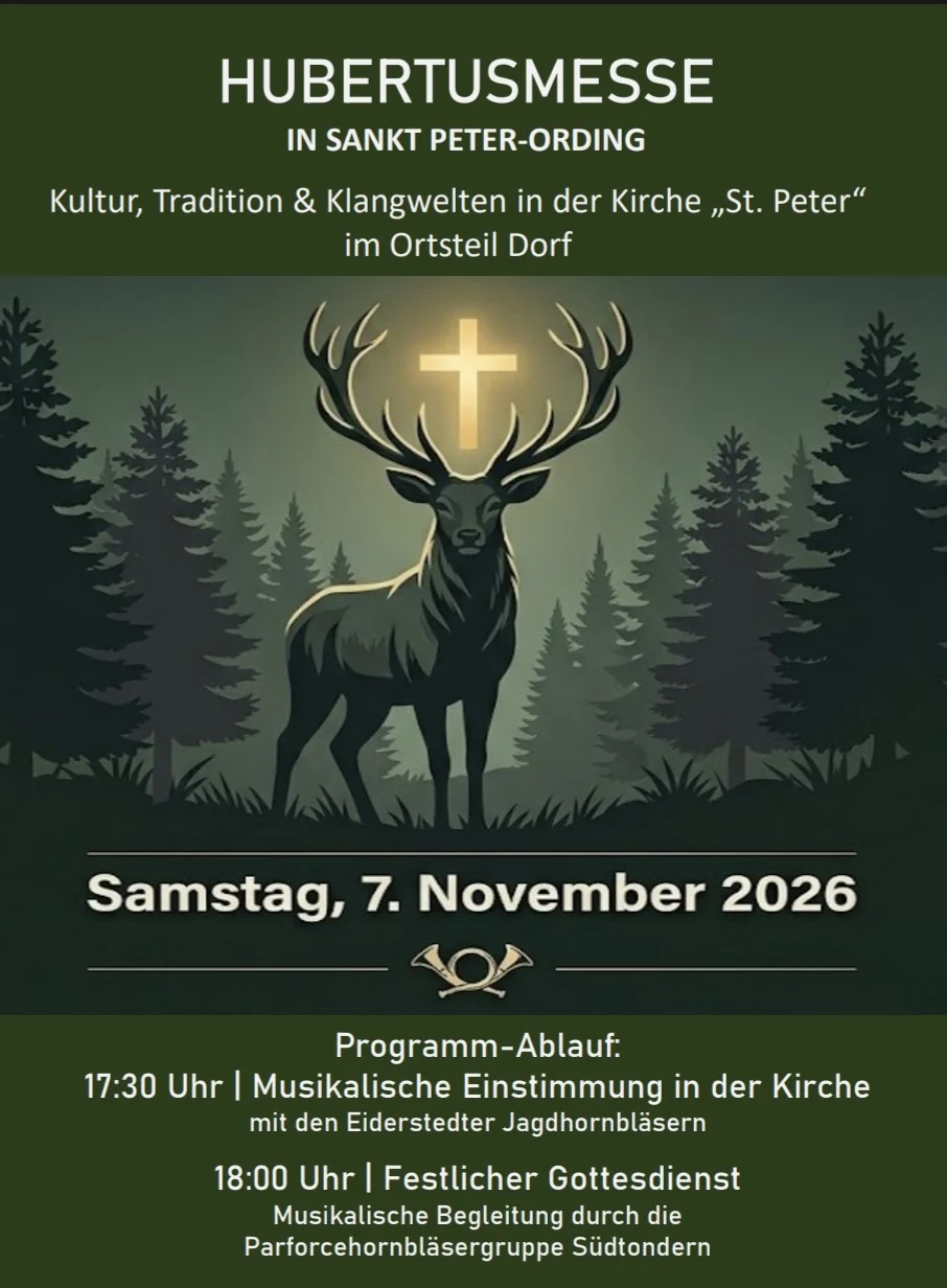 Hubertusmesse in Sankt Peter-Ording: Festlicher Gottesdienst mit Jagdhornklängen