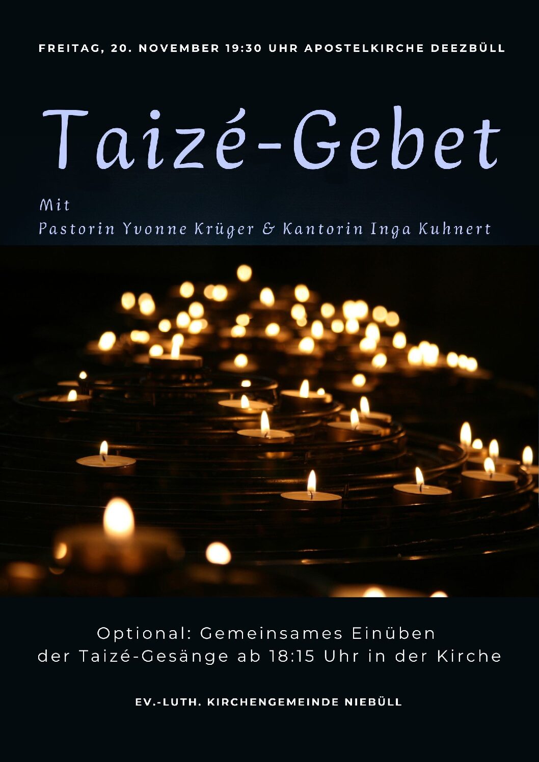 Taizé-Gebet in der Apostelkirche Deezbüll
